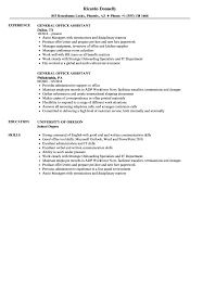 General assistant resume summary : General Office Assistant Resume Samples Velvet Jobs