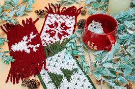 how to crochet a coaster mug rug for