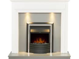 Honley Fireplace In Pure White Grey