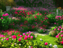 beautiful rose garden background