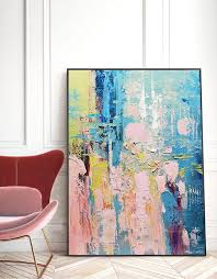 Colorful Painting On Canvas Pink
