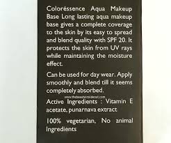 coloressence aqua makeup base review