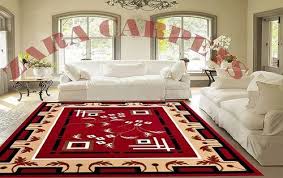 blood red acrylic traditional carpet