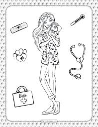 Children love to know how and why things wor. Printable Barbie Pet Vet Coloring Page