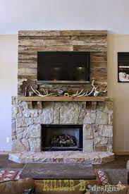 Barn Wood Accent Wall For The Fireplace