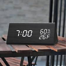 Digital Alarm Clock With Wooden