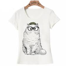 Us 7 4 43 Off 2018 New Hipster Persian Cat T Shirt Women Cute Kawaii T Shirt Lovely Cat Design Novelty Tops Girl Fun Tee Female Short Sleeve In