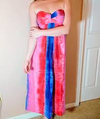 Amanda Uprichard Tie Dye Strapless Maxi Dress
