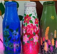 Bottle Painting Artistic Recycling