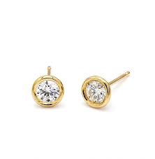 bezel diamond stud earrings