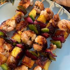 y pineapple glazed shrimp kebabs