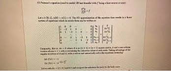 Solved 1d Poisson S Equation Used To