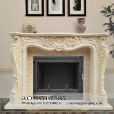 Natural Beige Marble Fireplace