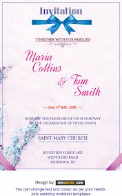 pink wedding invitation templates free