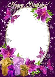 photo frames birthday in violet colors