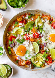 chilaquiles rojos with eggs queso