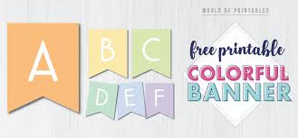 free printable colorful banner letters