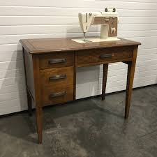 mid century 2 drawer sewing cabinet