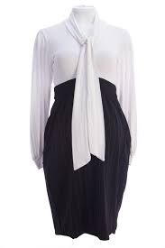 Olian Maternity Womens White Tie Neck Colorblock Empire Waist Dress 133 Nwt