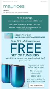 Gather your credit card number and bank account information such as your account and routing numbers, and know the amount you want to pay on your credit card. Cheers To Free Tumblers While Supplies Last Maurices Email Archive