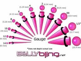 Gauge Size Chart Actual Size Ear Gauges Size Chart Actual