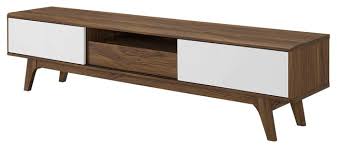 White, modern & contemporary tv stands & entertainment centers : In Stock Modern Media Tv Stand Console Table Wood Natural Brown White Midcentury Entertainment Centers And Tv Stands By House Bound Houzz
