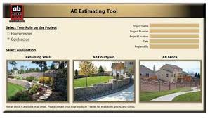 material estimating tools for retaining
