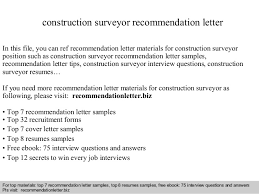 Construction Surveyor Recommendation Letter