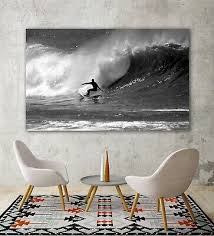 Sea Wave Surfing Framed Canvas Print