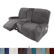 Velvet Stretch Sofa 2 Seater Recliner