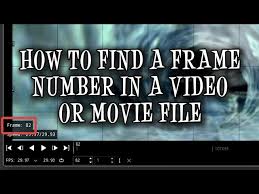 find frame numbers in video and