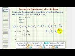 Find The Parametric Equations Of A Line