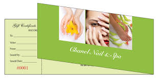 gift certificates printing for nail salon
