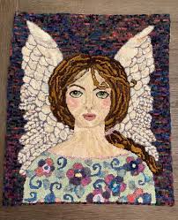 hooked rug needlework gallery angel