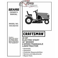 craftsman tractor parts manual 944 602190