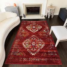 red tribal moroccan rust area rug