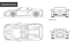 Cad library of dwg models, autocad drawings, vehicle blocks free download. Ferrari 488 Pista Spider Cad Drawing Blueprints In Autocad