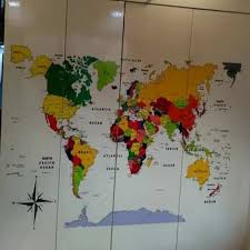 World Map Vinyl Wall Decals For School