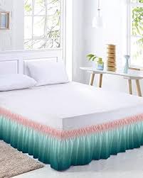 Turquoise Pink Bed Skirt Queen Size 18