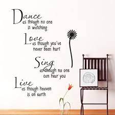 Hey all, today i'm talking all about how to transform a room in the easiest way possible: Dance Love Sing Live Quotes Removable Pvc Wall Art Stickers Wall Stickers Quotes Wall Quotes Bedroom Sticker Wall Art
