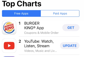 Burger King Assumes Top Spot On App Store Following