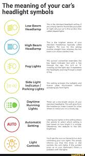 headlight symbols low beam headlamp