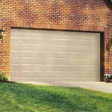 clopay 111179 clic collection 16 ft x 7 ft non insulated solid almond garage door