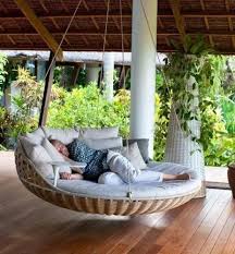 Modern Outdoor Round Hanging Bed For