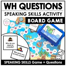 wh questions board game with question