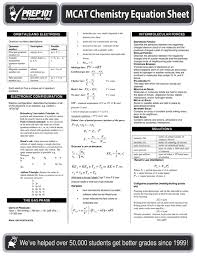 Mcat Chemistry Equation Sheet Prep101