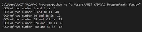 gcd of two number in python javatpoint