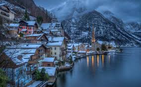 Choose from a curated selection of city wallpapers for your mobile and desktop screens. City Mountain Mist Sea Overcast Snow Winter Austria Hallstatt Lake Wallpapers Hd Desktop And Mobile Backgrounds