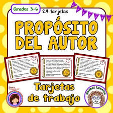 Tarjetas De Trabajo Proposito Del Autor Author S Purpose Task Cards Spanish