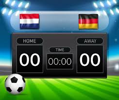 Partidos, rivales, resultados y clasificación. Plantilla De Marcador De Futbol Holanda Vs Alemania Vector Gratis